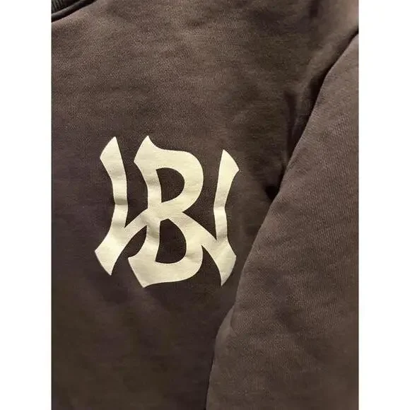 Bricks & Wood Brown Crewneck Sweatshirt Large L BW Logo Streetwear